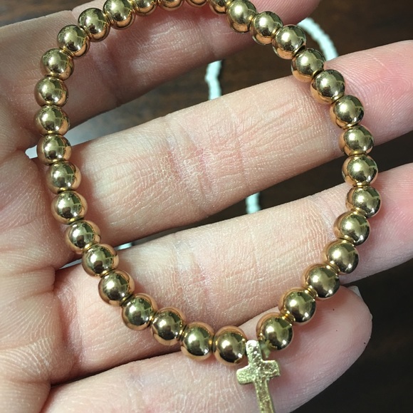 18K Plated White Bracelet Stack with 3 Earrings - Picture 4 of 5